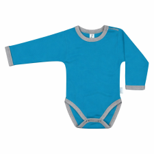Kynga azúrkék-melírszürke hosszú ujjú koraszülött baba body 44 kombidressz, body