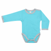 Kynga ciánkék-melírszürke hosszú ujjú baba body 80