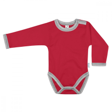 Kynga piros-melírszürke hosszú ujjú koraszülött baba body 50 kombidressz, body