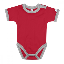 Kynga piros-melírszürke rövid ujjú gyerek body 104-152 cm kombidressz, body