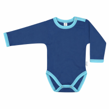 Kynga sötétkék-ciánkék hosszú ujjú baba body 98 kombidressz, body