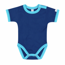 Kynga sötétkék-ciánkék rövid ujjú baba body 74 kombidressz, body