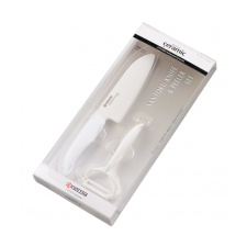 Kyocera kerámia kés készlet, Santoku + hámozó Y fehér (FK-140WHCP10WHS) kés és bárd