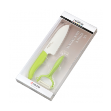 Kyocera kerámia kés készlet, Santoku + hámozó Y zöld (FK-140WHCP10GRS) kés és bárd