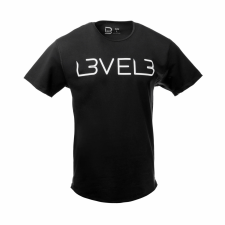 L3VEL3 - Classic T-Shirt - Logózott Póló (Fekete, M) fodrászkellék