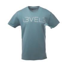 L3VEL3 - Classic T-Shirt - Logózott Póló (Kék, S) fodrászkellék