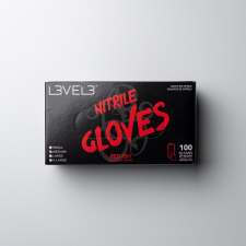 L3VEL3 - Nitrile Gloves - Nitril Gumikesztyű - 100 db (Red-ish, S) fodrászkellék