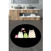  L'essential Maison Djt 100 többszínű négy macska kör mintás fürdőszoba szőnyeg