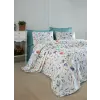  L'essential Maison Egyszemélyes Piké Lila Virágmintás Pléd - Lila
