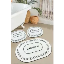  L'essential Maison fürdőszobaszőnyeg szett (3 darabos) ekrü Baindos - ekrü lakástextília