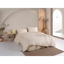  L'essential Maison Garmentwashed Double Quilt Cover Set Krem Lilyum lakástextília