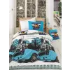  L'essential Maison Ranforce Kétszemélyes Paplanhuzat Garnitúra Bolide - türkiz, fehér, fekete
