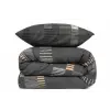  L'essential Maison Single Quilt Cover Set Anthracite Gold White Trace - Anthracite