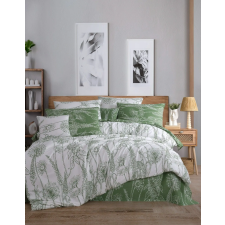  L'essential Maison Single Quilt Cover Set White Green Lara - White lakástextília