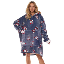 L&L Hoodie maxi pulóver, szürke, Santa macikkal uni lakástextília
