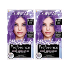 L´Oréal Paris L'Oréal Paris Préférence Meta Vivids szett 2x hajfesték 75 ml Változat 9.120 Meta Lilac nőknek hajfesték, színező
