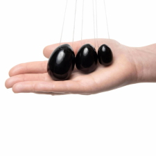 La Gemmes Yoni - gésagolyó szett - fekete obszidián (3db) kéjgolyó