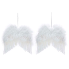 LAALU dekorációk: fehér szárnyak 18 x 16 cm, 2 db karácsonyfadísz