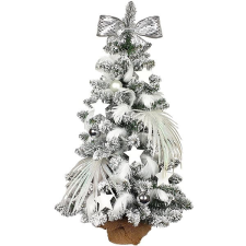 LAALU Díszített fa POLAR FEHÉR 60 cm 32 díszítéssel és díszekkel LED VILÁGÍTÁSSAL műfenyő