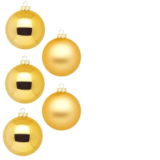 LAALU díszkészlet: aranyozott matt/fényes díszek 8 cm, 12 db karácsonyfadísz