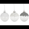  LAALU díszkészlet: kerek, átlátszó, flitteres díszek 20 cm, 3 db (LAU-1984)