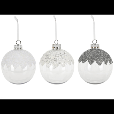  LAALU díszkészlet: kerek, átlátszó, flitteres díszek 20 cm, 3 db (LAU-1984) karácsonyi dekoráció