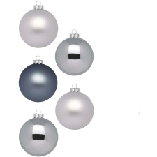  LAALU díszkészlet: szürke matt/fényes díszek, 6 cm, 30 db (LAU-2037) karácsonyi dekoráció