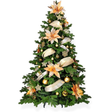 LAALU feldíszített karácsonyfa - Arany ragyogás II, 142 dísz, 240 cm műfenyő