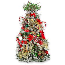 LAALU feldíszített karácsonyfa - Santa Claus, 124 dísz, 240 cm műfenyő