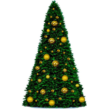 LAALU karácsonyfa díszítve - BASIC GOLD, 74 darab dísz, 500 cm műfenyő