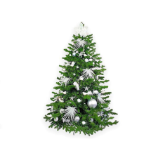 LAALU karácsonyfa díszítve - ÉSZAKI SARK FEHÉR II, 200 dísz, 360 cm műfenyő