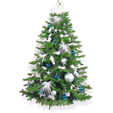 LAALU karácsonyfa díszítve - ÉSZAKI SARK KÉK II, 215 darab dísz, 450 cm műfenyő