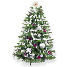 LAALU karácsonyfa feldíszítve - Polár rózsaszín II, 222 dísz, 300 cm műfenyő