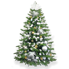 LAALU karácsonyfa feldíszítve - Polárarany II, 222 dísz, 300 cm műfenyő
