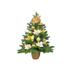 LAALU karácsonyfa LED fényekkel díszítve - Lágy rózsa, 19 dísz, 60 cm műfenyő
