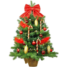 LAALU karácsonyfa LED fényekkel díszítve - Santa Claus, 29 dísz, 60 cm műfenyő