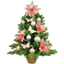 LAALU Karácsonyfa LED világítással - POMPADOUR, 35 db dísz, 60 cm műfenyő