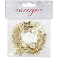 LAALU karácsonyi dekoráció - lánc, arany, csillagokkal, 2 m karácsonyfadísz