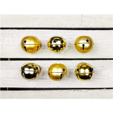 LAALU Karácsonyi dísz - csengettyű, aranyszín, 6 cm, 6 db karácsonyfadísz