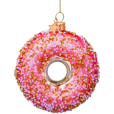  LAALU karácsonyi dísz: Donut 11 cm, rózsaszín (LAU-0292) karácsonyi dekoráció