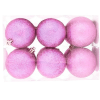 LAALU Karácsonyi dísz - gömb, rózsaszín csillámos, átmérő 4 cm, 12 db
