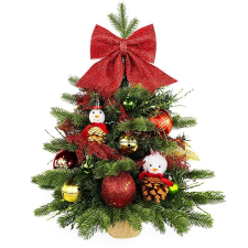 LAALU LED fényekkel díszített karácsonyfa - Hóember II, 31 dísz, 60 cm műfenyő