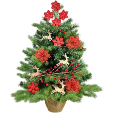 LAALU LED fényekkel díszített karácsonyfa - Szarvas, 27 dísz, 60 cm műfenyő