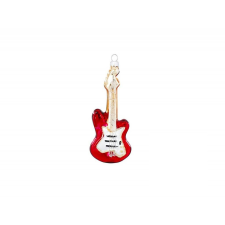  LAALU piros gitár, 15 cm (LAU-6025) karácsonyi dekoráció