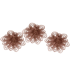 LAALU Sada 3 ks dekorací: Kytka na klipu hnědá C 12 cm karácsonyfadísz