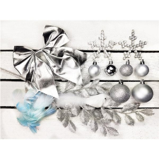 LAALU Sada ozdob NEBESKÉ STŘÍBRO na stromky 240-270 cm karácsonyfadísz