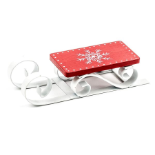 LAALU Sáňky červeno-bílé 12,5 x 4,5 cm karácsonyfadísz