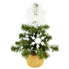 LAALU TINY 1 - karácsonyfa feldíszítve cserépben - 13 dísz, 25 cm műfenyő