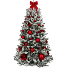 LAALU Vánoční stromek zdobený - ČERVENÉ VÁNOCE, 85 ks ozdob, 240 cm műfenyő