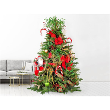 LAALU Vánoční stromek zdobený - SANTA CLAUS II, 124 ks ozdob, 270 cm műfenyő